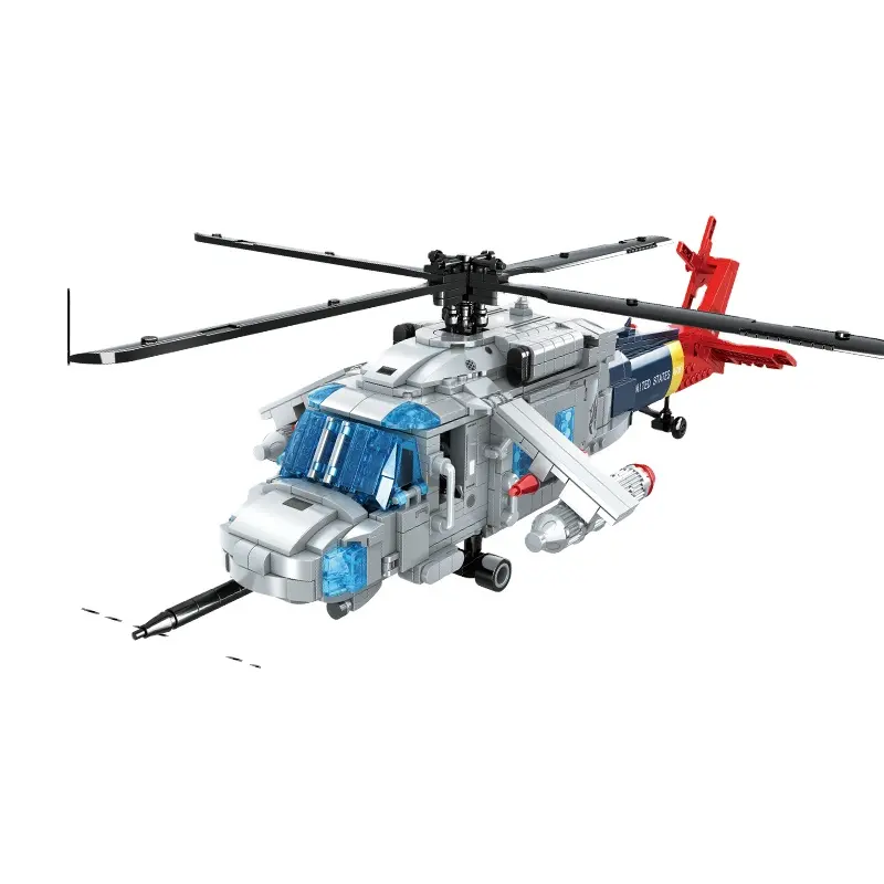 1027pcs edifício bloco conjunto brinquedo gigante edifício bloco montagem helicóptero modelo menino feriado presente