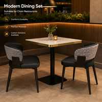 Juego de Comedor Moderno para Restaurante con Cubierta de Piedra Sinterizada y Estructura de Grado Comercial - Asientos de Lujo para Cafetería, Hotel, Bistro