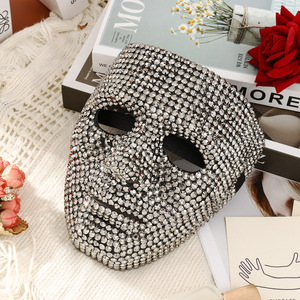 Máscara Facial Completa con Pedrería Brillante para Halloween y Festivales de Música, Accesorio de Disfraz Brillante para Conciertos y Fiestas - Product Image 5