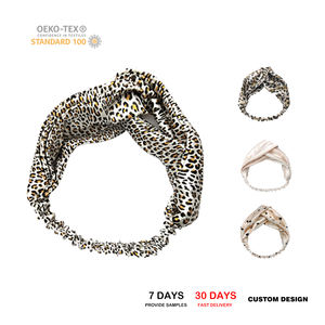 Großhandel Frauen Haarschmuck benutzer definierte Logo Luxus Haar Kopfband Druck 100% Maulbeer Tier muster Seide Stirnbänder - Product Image 1