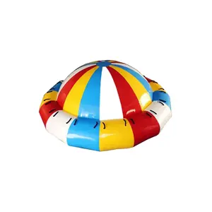 थोक Inflatable कताई पागल यूएफओ Towable ट्यूब वयस्कों के लिए उड़ान बच्चों पानी मनोरंजन डिस्को पानी घूर्णन समुद्र खेल