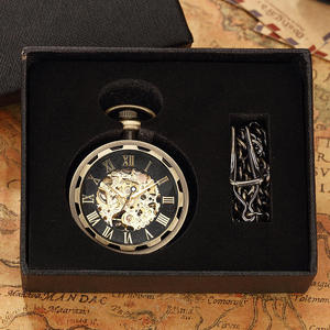 Antique Vintage <b>Roman</b> Numerals Pocket Watch Automatic Necklace Pendant <b>Clock</b> Chain Men's Hollow Mechanical Watch Classic - Product Image 5