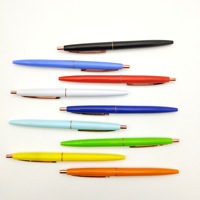 Stylo à bille avec clip en métal, argent et or, 20 pièces, bon marché, en plastique, promotion, logo personnalisé, rétractable, BI C