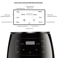 Friteuse à air électronique intelligente 6L grande capacité, sans fumée, machine à frites multifonction automatique spéciale pour la cuisine