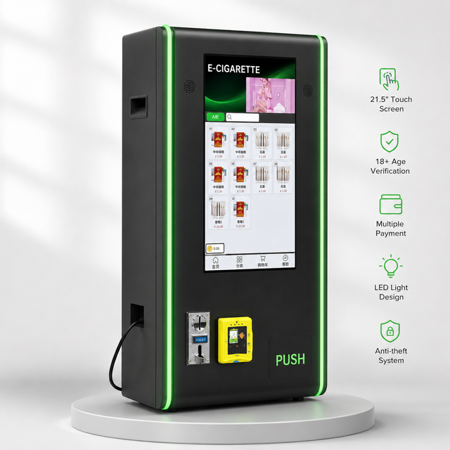 21.5 Inch Touch Screen Age Verification Mini Wall Mounted Vending Machine With Card Payment Support 4G and Wifi