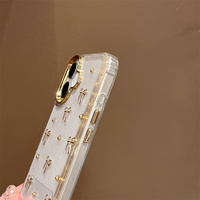 Paillettes scintillantes 3D or arc Design étui de protection pour iPhone 17 Pro Max mignon clair antichoc Mobile couvre pour les filles