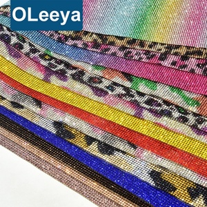 High Quality 24*40cm Crystal Self Adhesive Rhinestone Roll <b>Sheets</b> Glass Rhinestone Adhesive Mesh <b>Sheet</b> for Garment Cup Shoes - Product Image 4