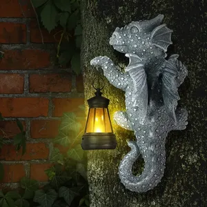 Lanterne de dragon à énergie solaire avec pose grimpante, ornement de jardin fantastique avec des écailles réalistes, lumière nocturne scintillante pour <span class=keywords><strong>arbre</strong></span> - Product Image 4