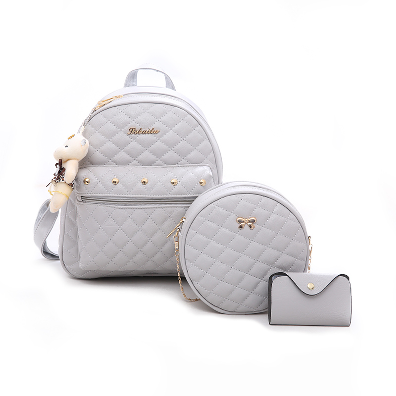 Новинка 2018, Модный женский рюкзак 3 шт./компл., рюкзак из искусственной кожи для девочек-подростков, сумка на плечо, студенческие школьные сумки с геометрическим рисунком