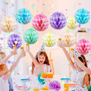 Bolas <span class=keywords><strong>de</strong></span> Papel <span class=keywords><strong>de</strong></span> <span class=keywords><strong>Panal</strong></span> Coloridas - Decoraciones Colgantes para Fiestas <span class=keywords><strong>de</strong></span> Cumpleaños y Eventos - Product Image 2