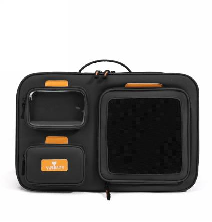 Soft-Sided Pet Carrier for <b>Cats</b> Gray Textile Material Zipper Closure Modern Design with Transparent Window and Orange Accents - Product Image 2