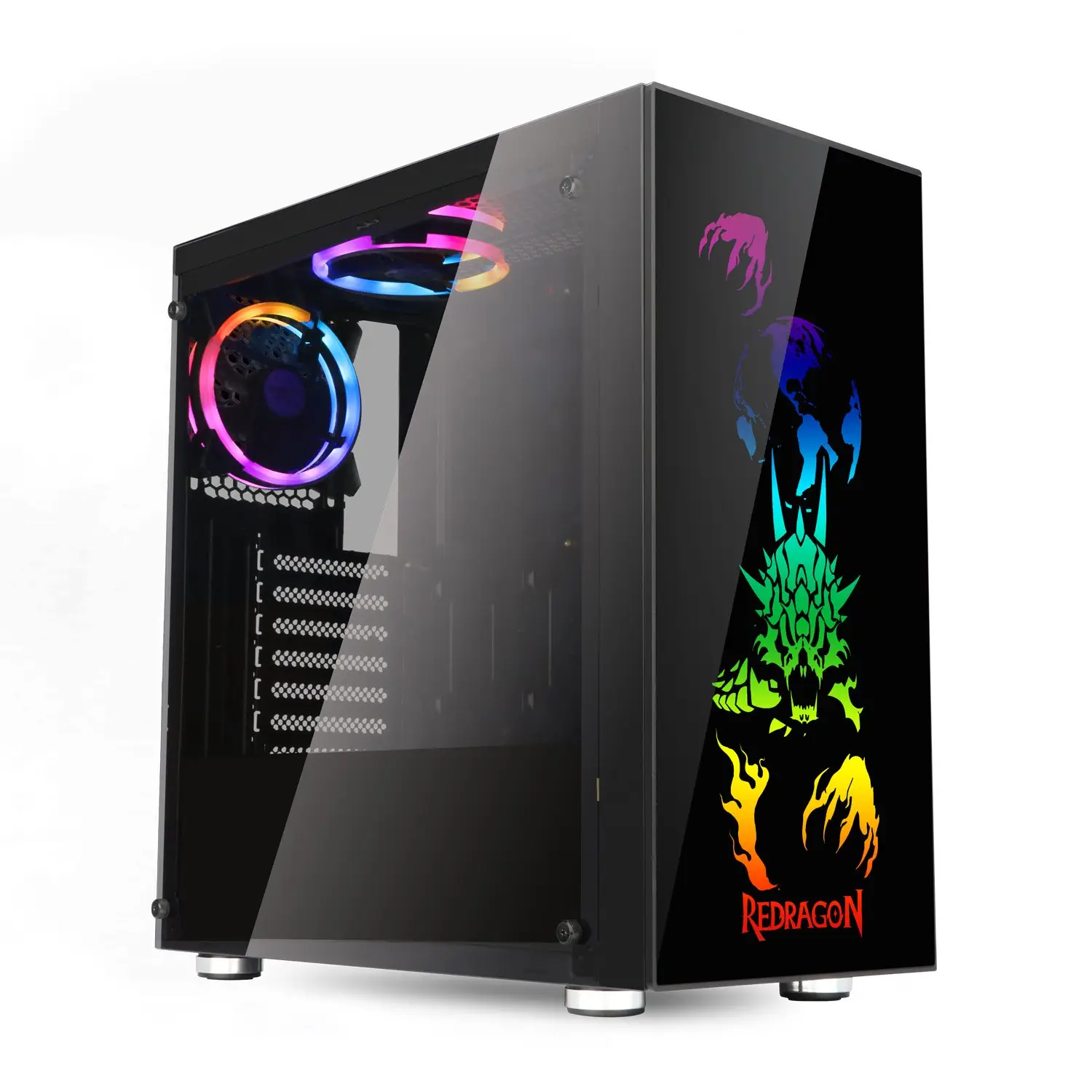 Redragon Steeljaw Pro GC-608 стеклянная панель блок питания ATX вентиляторов RGB профессиональный игровой ПК чехол