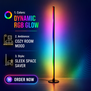 Lámpara <span class=keywords><strong>de</strong></span> <span class=keywords><strong>Pie</strong></span> LED RGB para Juegos con Control Remoto y Aplicación, Sincronización <span class=keywords><strong>de</strong></span> Música, Luz Ambiental para Sala <span class=keywords><strong>de</strong></span> Juegos, Decoración <span class=keywords><strong>de</strong></span> Fondo para TV - Product Image 1