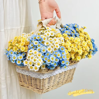 Bouquet réaliste de marguerites en soie, fleurs artificielles haut de gamme pour décoration de table de salon, accessoires de photographie