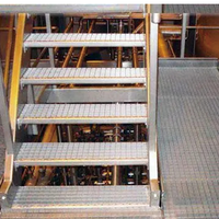 Marches d'escalier en acier galvanisé à chaud, antidérapantes, dentelées, soudées, personnalisables, pour évacuation en cas d'incendie