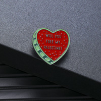 Groothandel Grensoverschrijdende Nieuwe Gratis Palestine Badge Hart Fruit Watermeloen Broche Metalen Accessoires Voor Kleding Engel Jubileum