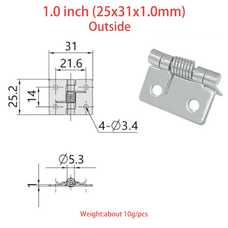 En dehors de-1,0 pouce (épaisseur 1.0mm)