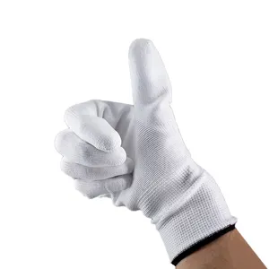 Best Selling 13G White Polyester PU Finish Coated Work Safety Gloves Construction Work Safety Gloves