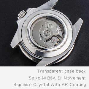 Montre automatique avec logo personnalisé pour hommes, montres mécaniques NH35, cristal saphir, étanche, acier inoxydable, montres pour hommes - Product Image 5