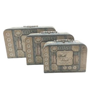 Bán Buôn Sang Trọng Tùy Chỉnh Thủ Công Hộp Giấy Các Tông <span class=keywords><strong>Keepsake</strong></span> Hộp Bao Bì Với Xử Lý Vali Hộp Quà Tặng - Product Image 1