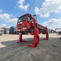 4 sütun ağır hidrolik araba asansörü 30 Ton 45 Ton kamyon kaldırma makinesi araba asansör Jack