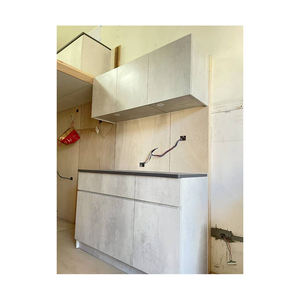 Console minimaliste à panneaux plats, meuble de rangement moderne pour entrée, placage bois, pour la famille - Product Image 1