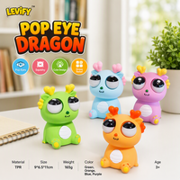 Jouet Squishy Dragon 3D Créatif à Yeux qui Saillissent, Anti-stress, Jouet Fidget Dragon Mignon, Squishy à Effet Craquelé