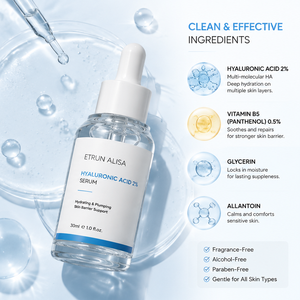 Suero de Ácido Hialurónico al 2% ETRUN ALISA con Vitamina <span class=keywords><strong>B5</strong></span>, Suero Hidratante Intenso <span class=keywords><strong>Hyalu</strong></span> <span class=keywords><strong>B5</strong></span>, Hidratante Antienvejecimiento para Líneas Finas - Product Image 2