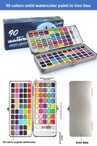 SeamiArt – Nouvelle boîte de 100 aquarelles solides pour artistes, demi-palettes avec étui métallique pour fournitures et papier - Product Image 4