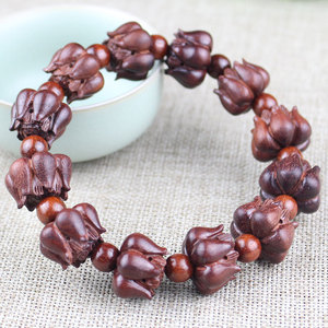 Bracelet en bois de rose africain Lotus, 12 perles, bijoux pour cérémonie religieuse - Product Image 2