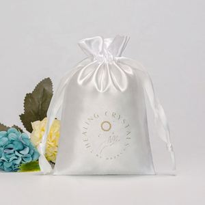 Custom Logo <b>Large</b> Size Silk Cosmetics Jewelry Pouches Satin Christmas Gift Bags - Product Image 1