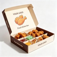 Boîte en papier personnalisée pour la vente en gros de plats à emporter : riz, poulet frit, nuggets, ailes, repas rapides