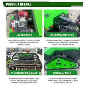 Free shipping All In One Lawn <b>Mower</b> <b>Remote</b> Control 10.2KW Power Engine Farm Rotary Tilling Machine - Product Image 4