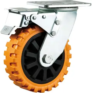 150mm pu Lenkräder mit Bremse 6 Zoll Kunststoff felge Schwenk räder für Arbeitsbühne Treppenstufe leiter