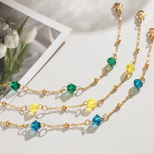 Pulsera de Cristal para Mujer, Chapada en Oro PVD, Impermeable, Hipoalergénica, Elegante, Brillante, con Diseño de Estrella, Joyería de Moda, Regalo - Product Image 3