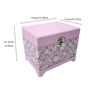 Yiyu New Design Custom Eco-Friendly Modern Pink Glitter Rotating Ballerina Music Box Mirror Hand Crank 60s Sound Duration Custom - Product Image 2