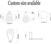 Cylindre de serrure d'urgence sécurisé de 32 mm avec 2 clés en laiton incluses, installation facile, remplacement pour coffres-forts numériques