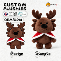 Renne en peluche personnalisé, série Noël, super doux et moelleux, non toxique, certifié CE UKCA, recyclé, cadeau mascotte personnalisé, vente chaude