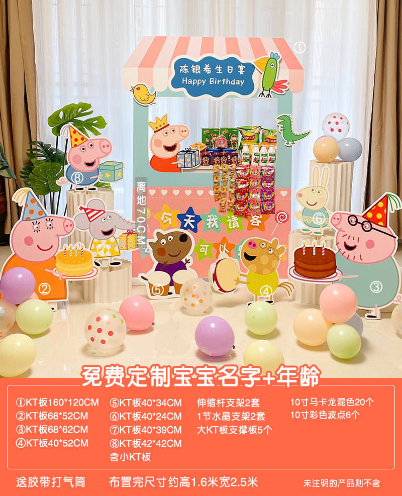 Ensemble de panneaux KT pour boutique de snacks familiaux sur le thème des ballons.