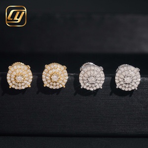 Pendientes de Diamantes Redondos Creados en Laboratorio con Certificación IGI, Plata 925, Seis Puntas, para Mujer y Hombre, Regalo de Boda, Venta al Por Mayor - Product Image 1