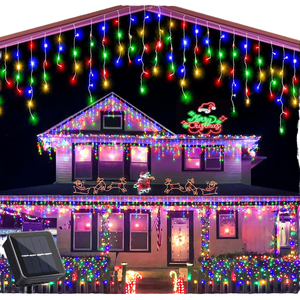 Guirlande lumineuse solaire LED REEHAND en cascade 5,5 m, étanche IP65 pour extérieur, lumières <span class=keywords><strong>de</strong></span> <span class=keywords><strong>Noël</strong></span> colorées pour fêtes - Product Image 4