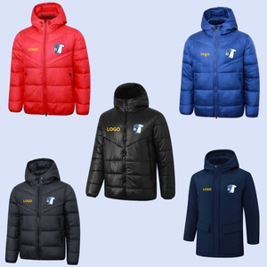 26-27 International Football Club Soccer Padded Coat <strong>Winter</strong> <strong>Warm</strong> Waterproof Windproof Training Coat Hooded Padded Jacket - Product Image 1