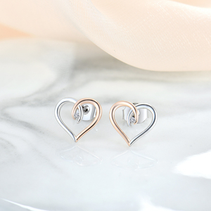<span class=keywords><strong>Xlove</strong></span> Love – boucles d'oreilles cœur en argent sterling 925 plaqué or rose, cadeau pour femme - Product Image 2