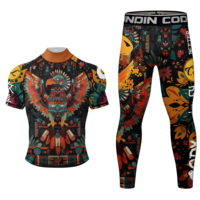 Cody Lundin vente en gros caoutchouc Anti-Stop BJJ MMA manches longues Rash Guard pantalon Shorts entraînement Compression ensemble