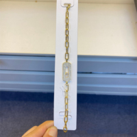 Fabricants de bijoux personnalisés OEM et ODM, fabricants de bijoux DIY, vente en gros, bracelet à breloques tendance en zircone plaqué or 18 carats, imperméable et anti-ternissement