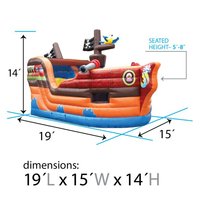 Tente et table gonflables commerciaux ADS 2205203 - Toboggan gonflable pour enfants en forme de bateau pirate - PVC sans plomb et ignifuge - Garantie 7 ans
