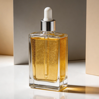 Flacon compte-gouttes carré ou rectangulaire en verre transparent, noir ou ambré de 30 ml, 50 ml, 100 ml avec épaule plate pour cosmétiques et huiles essentielles
