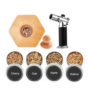 Amazon kit de fumador coquetel de madeira, conjunto com tocha uísque, kit de fumação e design personalizado