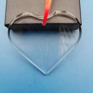 Wholesale Cheap Heart Shape Blank Christmas Tree Decoration Ornaments Custom Crystal Glass Ornament for Gift