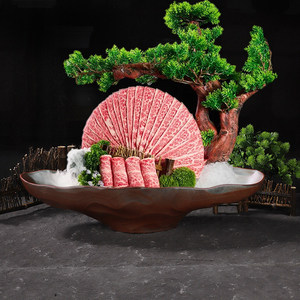 Hot pot style montagne, bœuf séché frais, plateau de glace, bœuf gras fraîchement tranché, plateau spécial pour fruits de mer d'hôtel, saumon - Product Image 1